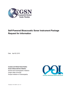 Bio-acoustic Sonar Instrument Package Specification