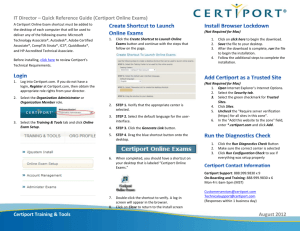 IT Director – Quick Reference Guide (Certiport Online Exams)