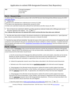 NIH-designated Genomic Data Repository form