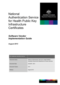 NASH PKI Certificates - Software Vendor Implementation Guide