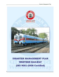 disaster management plan - Western Railway