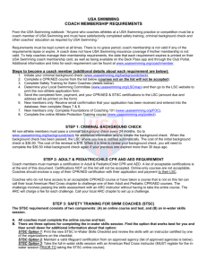 USA Swimming 2015 New Coach requirements