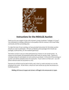 Instructions for the INDULGE Auction