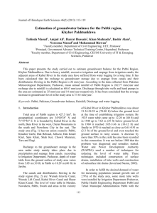 Estimation of Groundwater Balance for Pabbi Region, Khyber