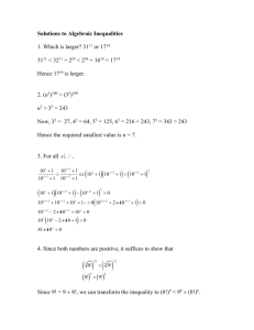 Solutions to Algebraic Inequalities