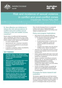 Evidence for reducing risk, incidence and harm from sexual violence