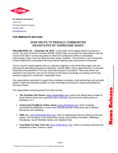 Press release: Dow announces community grants