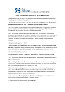 Photo Competition Terms & Conditions 2015