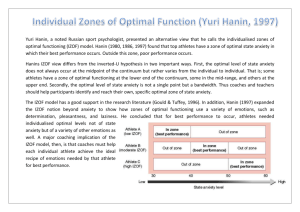 Individual Zones of Optimal Function (Yuri Hanin, 1997)