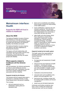 Fact sheet: Supports the NDIS will fund in relation to healthcare