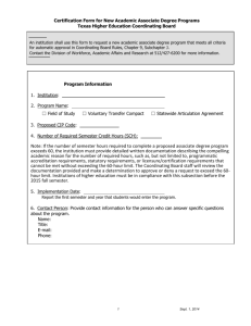 Certification Form for New Academic Associate Degree Programs