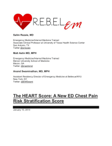 The HEART Score: A New ED Chest Pain Risk Stratification Score