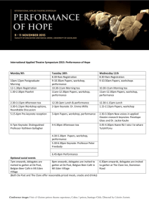 International Applied Theatre Symposium 2015: Performance of