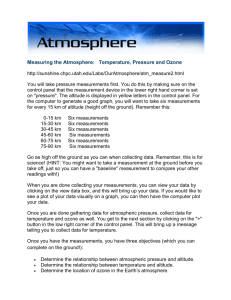 Measuring the Atmosphere pressure temp ozone online lab directions