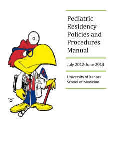 Pediatric Residency Policies and Procedures Manual