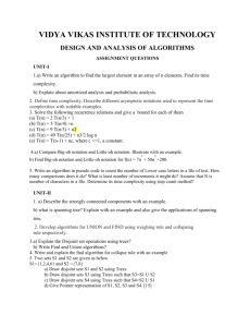 DAA Assignment Questions - Farah Institute of Technology