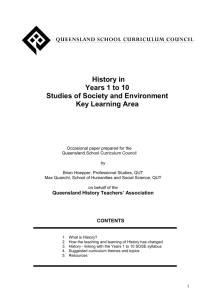 2.2 The `New History` - Queensland Curriculum and Assessment