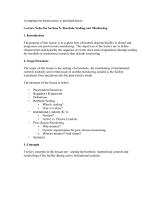21. Borehole Sealing and Monitoring - Lecture Notes