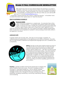 Grade 5 fall newsletter curriculum newsletter