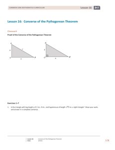 Lesson 16: Converse of the Pythagorean Theorem