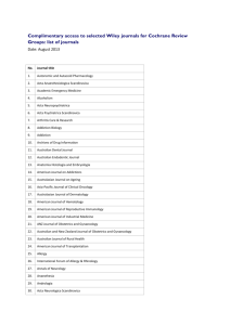 list of journals - Cochrane Community