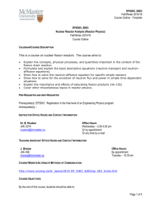 Course Outline - Bill Garland`s Nuclear Engineering Page
