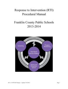 FCPS Response to Intervention Procedural Manual