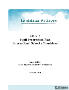 Pupil Progression Plan - International School Of Louisiana