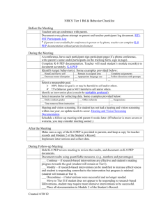 RtI & Behavior Checklist