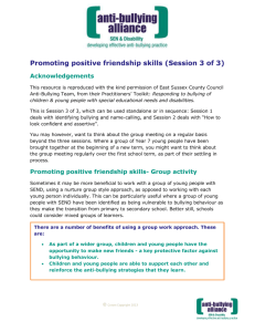 Promoting positive friendship skills (Session 3 of 3)