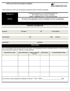 Application Form - Colorado Association for School