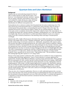 Quantum Dots and Colors Worksheet