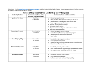 Congressional Leadership Assignment Key