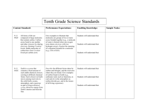 Tenth Grade Science Standards Content Standard: Performance