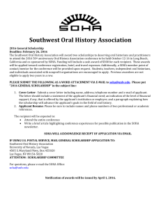 2016 General Scholarship - Southwest Oral History Association