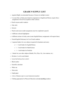 Grade 9 Supply List 2014-1