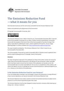 Emissions Reduction Fund - Department of the Environment