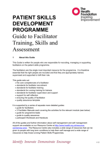 Guide to facilitator training, skills and assessment - Person