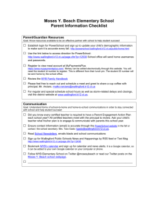 Parent Information Checklist