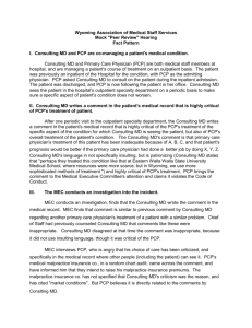 WyAMSS Mock _Peer Review_ Hearing Fact Pattern