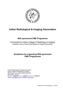 Guidelines for IRIA CMEs15 - Indian Radiological and Imaging