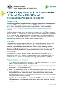 TEQSA`s Approach to Risk Assessments: `Stand