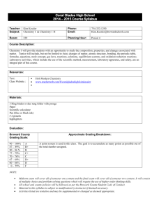 Chemistry I Syllabus 2014