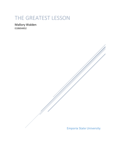 The Greatest Lesson - Emporia State University