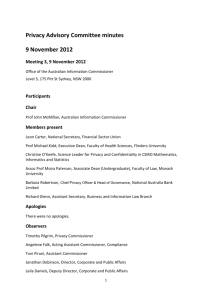 Meeting 3, 9 November 2012 - Office of the Australian Information