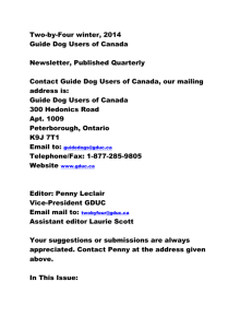 Two-by-Four winter, 2014 Guide Dog Users of Canada Newsletter