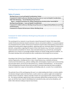 Working Group on Local and Spatial Considerations Packet