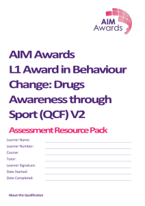 Behaviour Change: Drugs Awareness through Sport