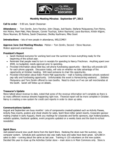 Monthly Meeting Minutes: September 8th, 2012 Call to order
