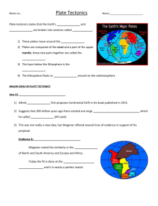 Student notes Plate Tectonics and Continental